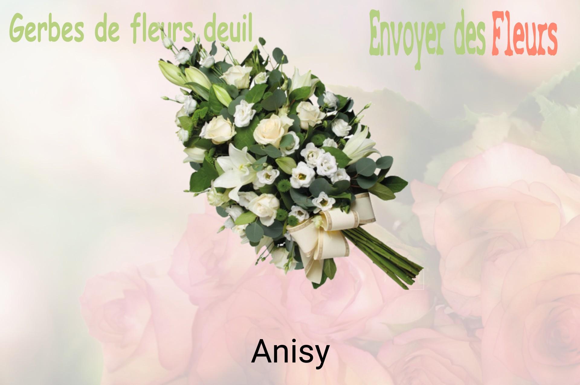 Gerbe de fleurs de deuil livrée à Anisy